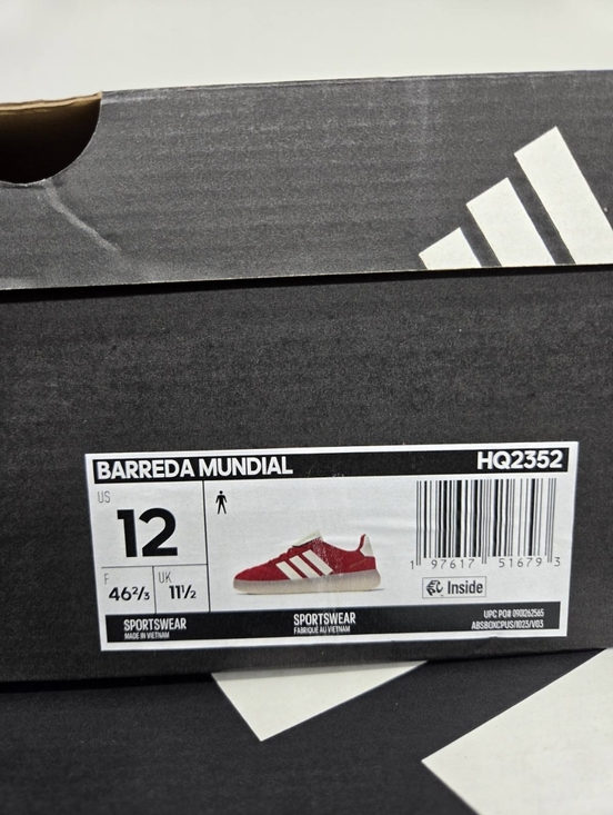 adidas Men\'s Barreda Mundial HQ2352 Better Scarlet Off White Shoes Size 12 main image 4